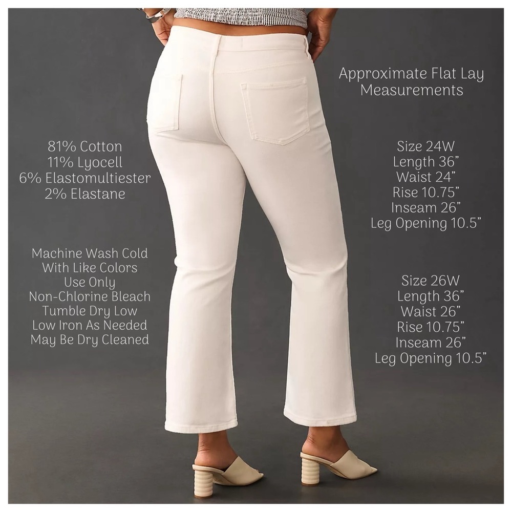 Anthropologie Yaya Mid-Rise Crop Flare Jeans by Pilcro - Picture 3 of 4